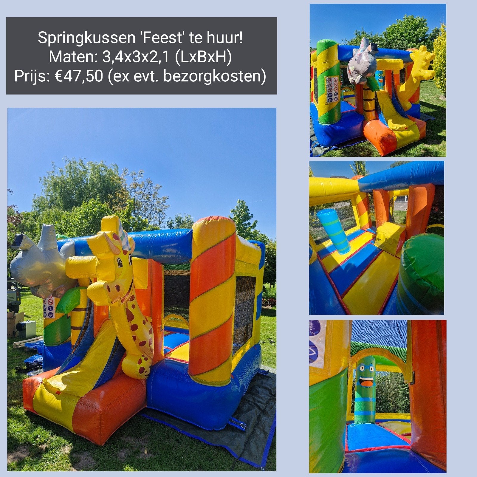 Springkussen Feest te huur bij B&S verhuur Gendt, Ophalen, Zo goed als nieuw, Overige