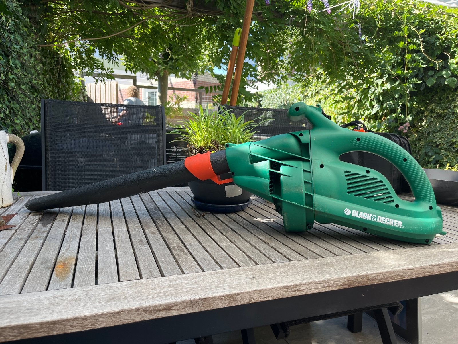 Black & Decker bladblazer - Groen, elektrisch, Tuin en Terras, Bladblazers, Ophalen, Gebruikt, Elektrisch, Handgedragen