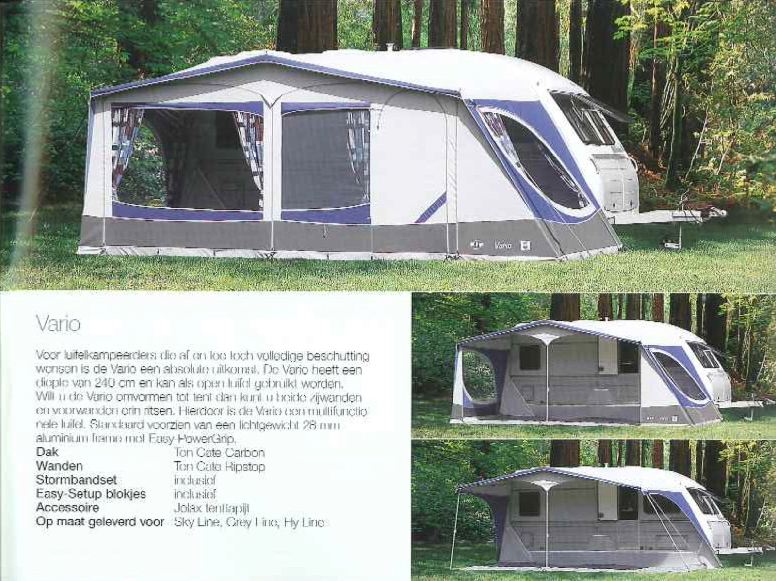 Nette Walker Vario voortent voor Kip 44 TDB, Caravans en Kamperen, Voortenten en Luifels, Ophalen, Zo goed als nieuw, Ten Cate All Season 240g/m2