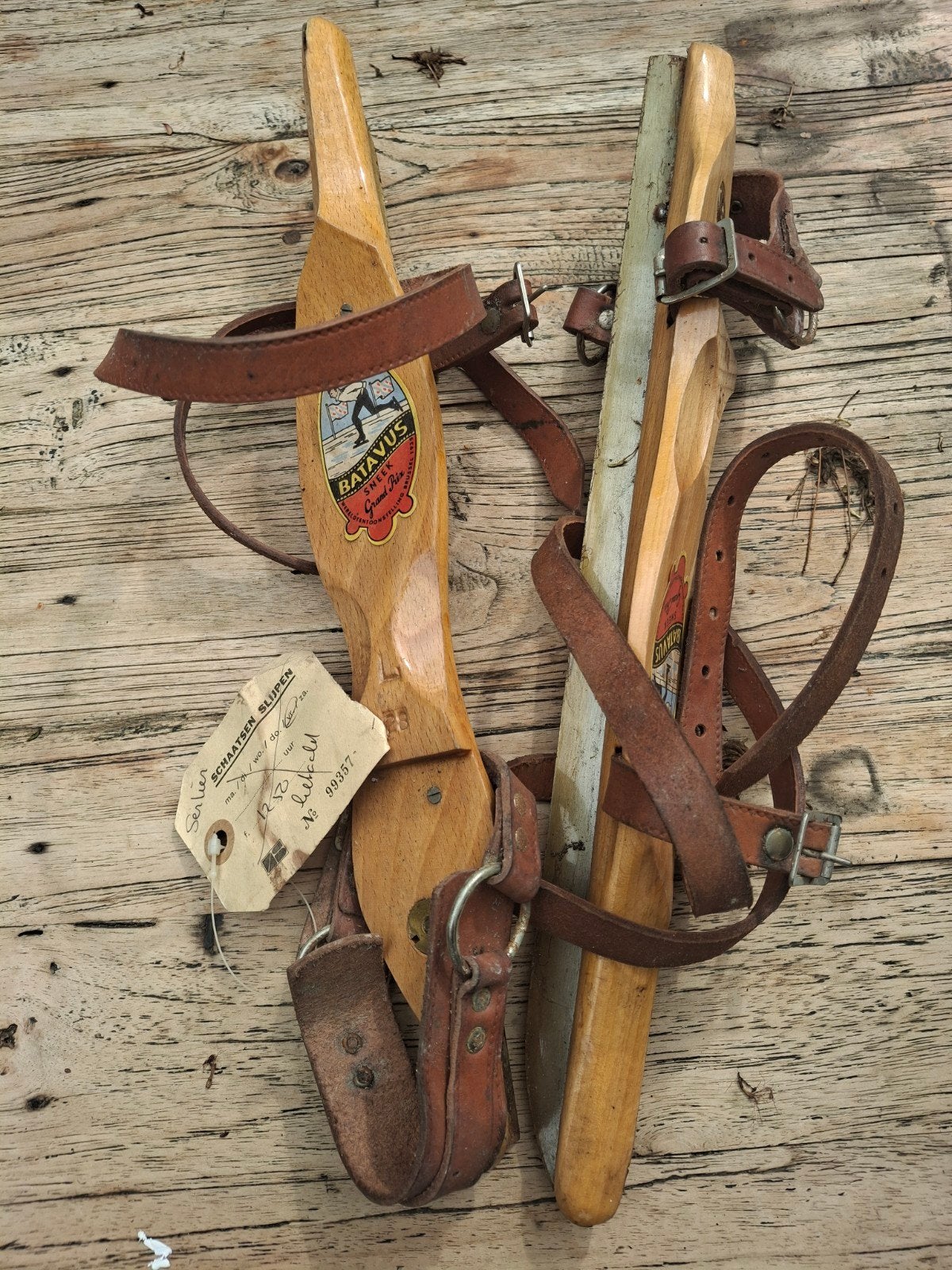 Vintage houten schaatsen - Friese doorlopers, Sport en Fitness, Ophalen of Verzenden, Gebruikt, Friese doorlopers, Overige merken