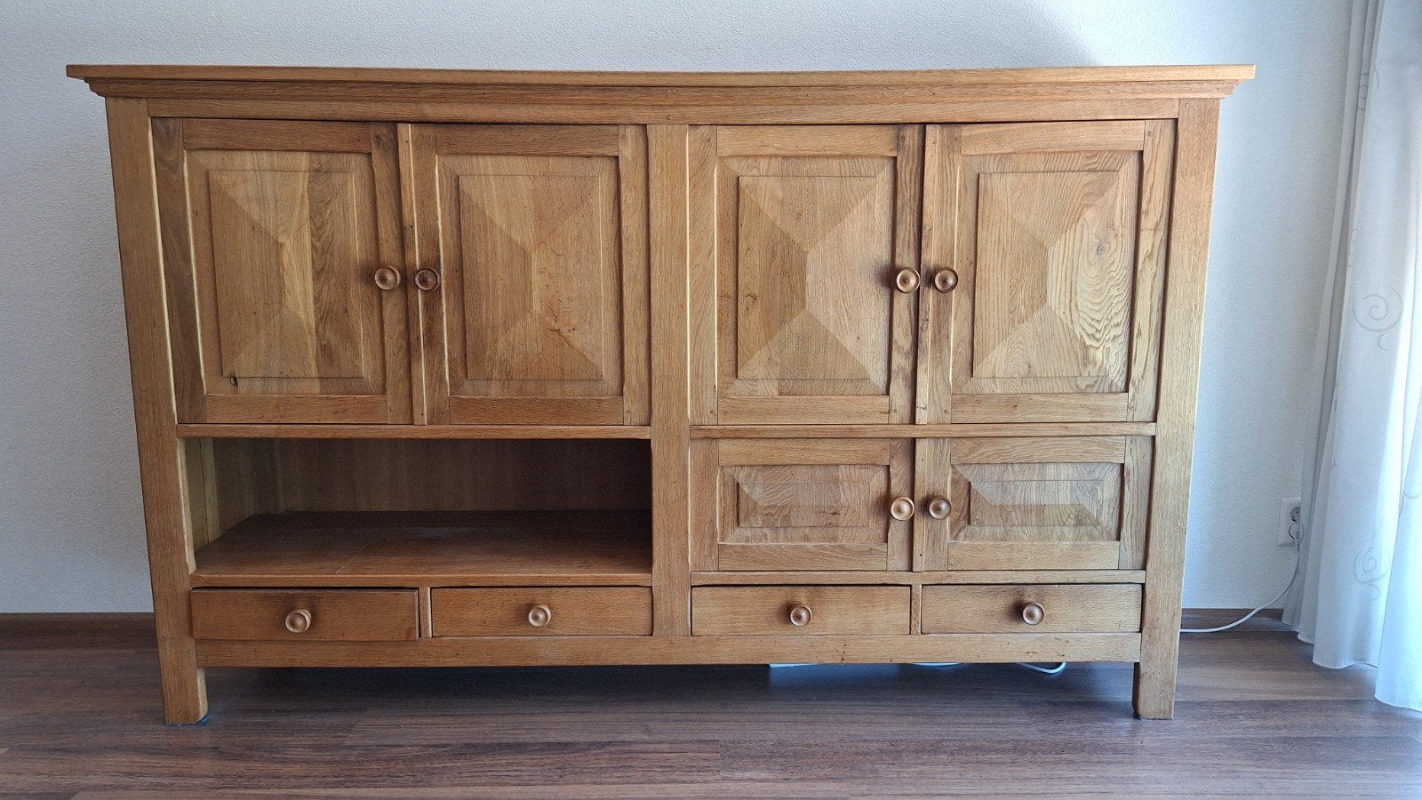 Vintage Eiken Wandkast van Bannink Borculo - 216cm breed, Huis en Inrichting, Kasten | Overige, Ophalen, Gebruikt