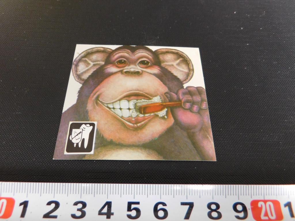 sticker elmex tandpasta strip aap tanden poetsen, Ophalen, Zo goed als nieuw