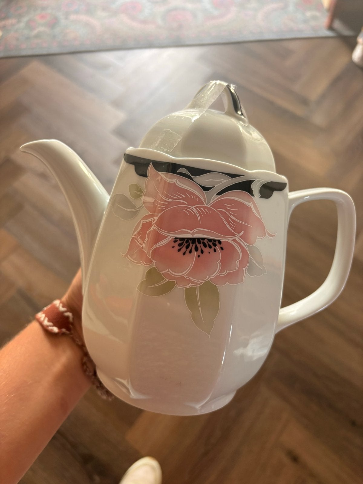 Bavaria Wunsiedel Theepot met Bloemmotief - Gaaf met Deksel, Antiek en Kunst, Ophalen