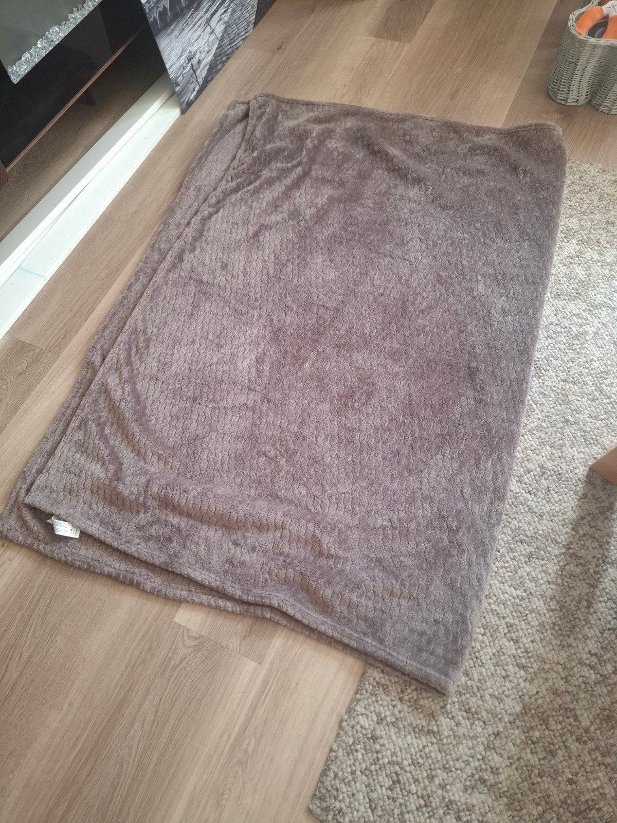 Bruin grijze,  taupe zachte plaid,  woondeken van Zara Home, 100 tot 150 cm, Bruin, Ophalen of Verzenden, Zo goed als nieuw