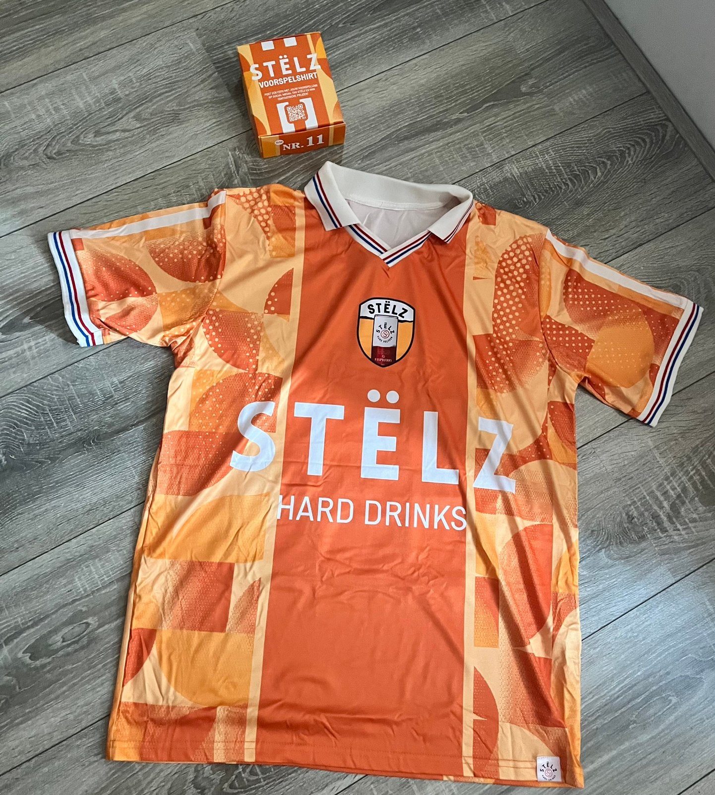 Stelz voorspelshirt L XL oranje voetbal wk shirt polo, Maat L, Ophalen of Verzenden, Nieuw, Shirt