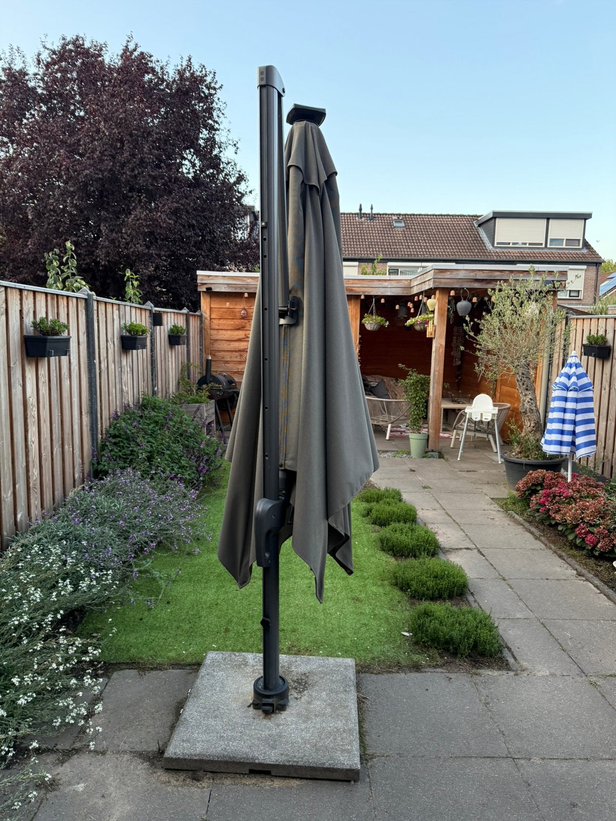 Tuinparasol, Ophalen