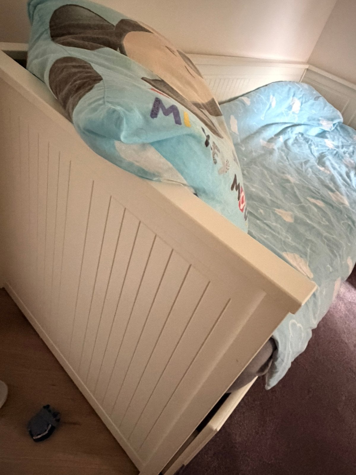 Bedbank met 3 lades, wit, 80x200 cm, Wit, Tweepersoons, Ophalen of Verzenden, Zo goed als nieuw