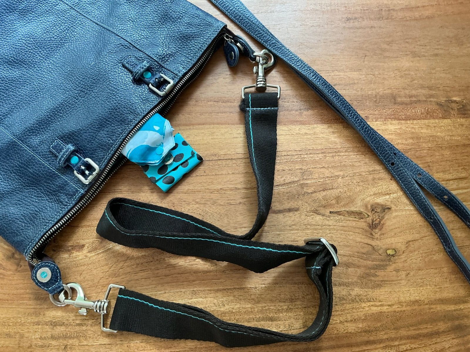 Gabs G3 Plus schoudertas / handtas donkerblauw leer, Ophalen of Verzenden, Zo goed als nieuw, Blauw, Handtas