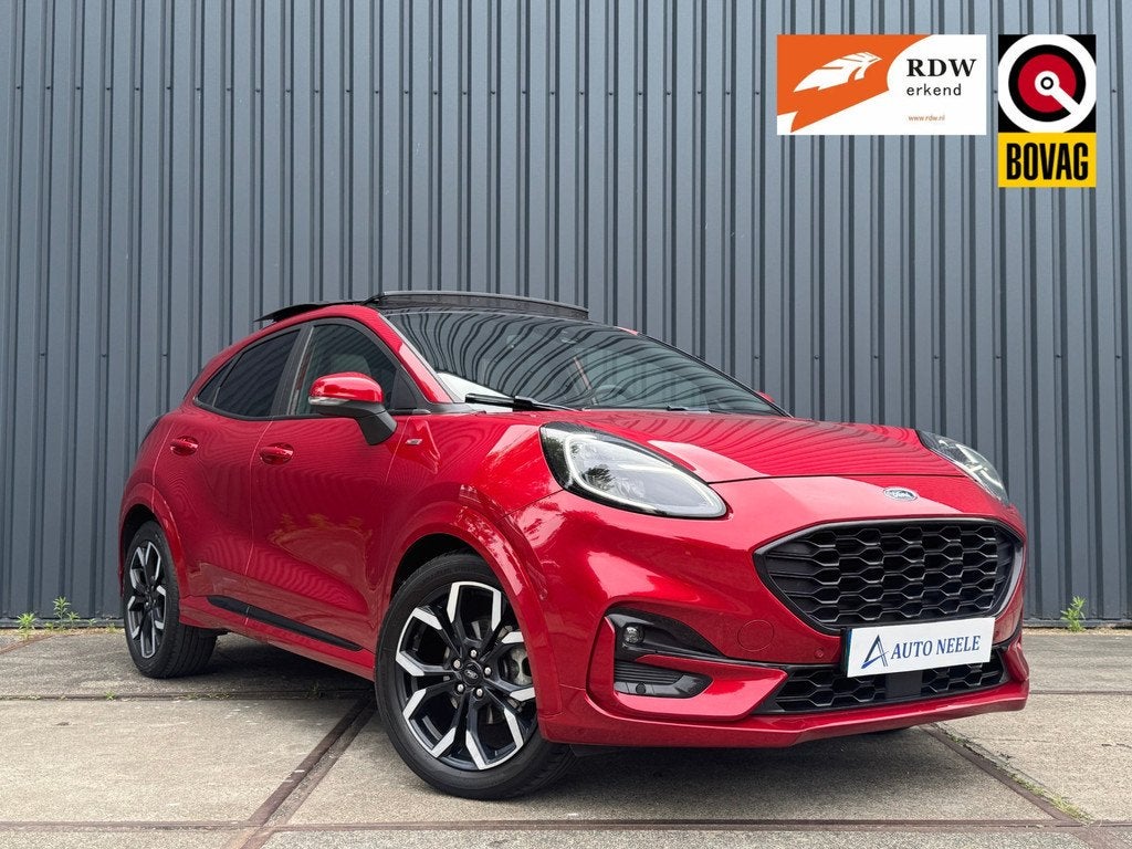 Ford Puma 1.0 EcoBoost 155 pk Hybrid ST-Line X Panoramadak,, Auto's, Ford, Voorwielaandrijving, Leder en Stof, 23 km/l, Bedrijf
