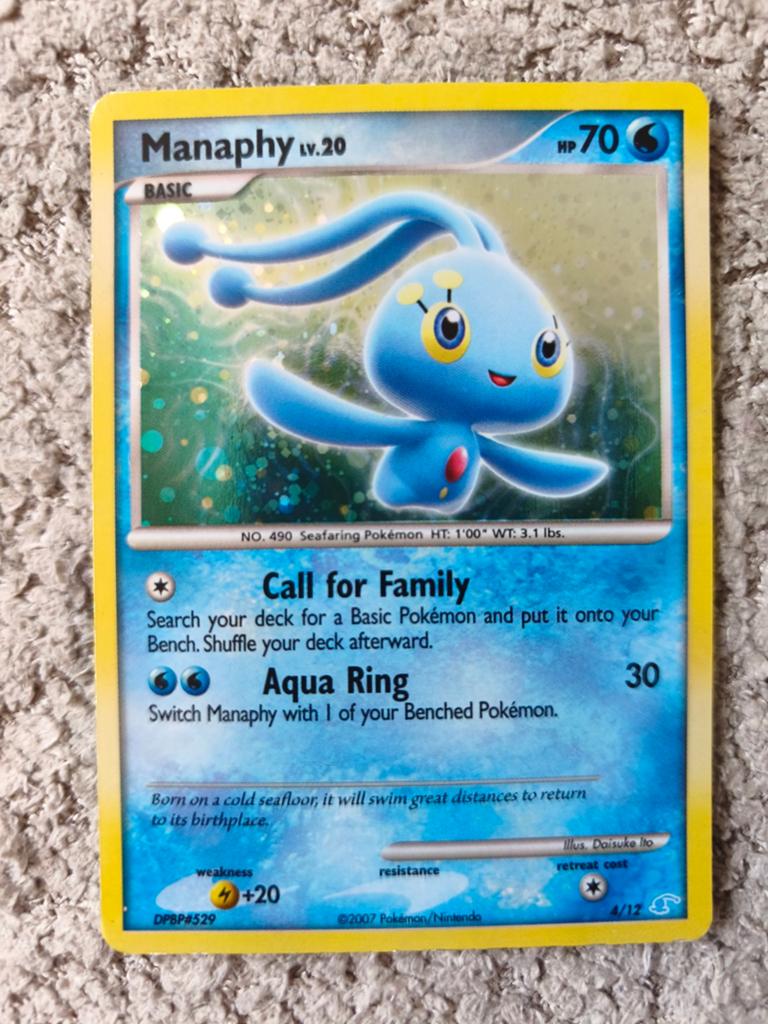 Manaphy - Pokémon Trainer Kit (4/12) Holo, Ophalen of Verzenden, Zo goed als nieuw, Losse kaart, Foil
