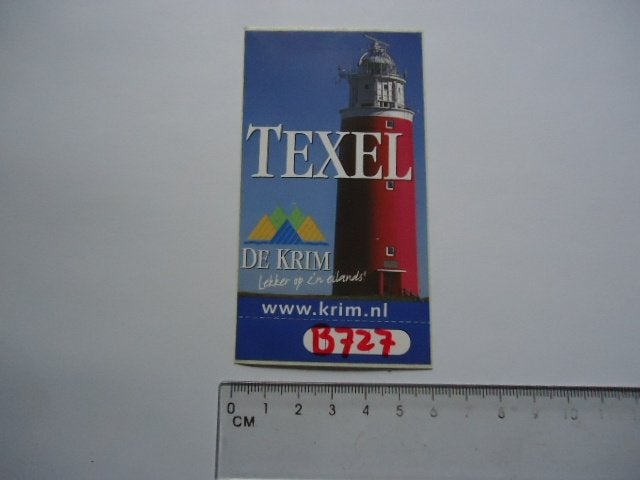 sticker TEXEL de KRIM camping vuurtoren kamperen, Verzenden, Zo goed als nieuw