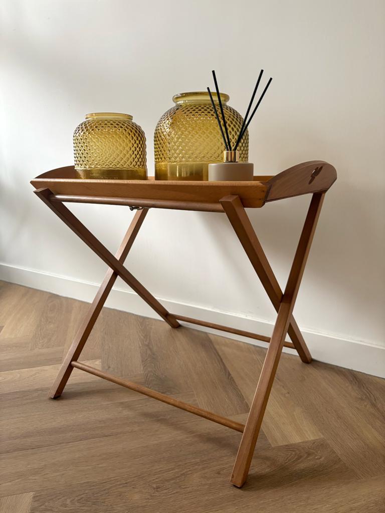 VINTAGE Sidetable | Butler tray | Jaren ‘60 | Midcentury, Gebruikt, 100 tot 150 cm, Ophalen of Verzenden, 25 tot 50 cm