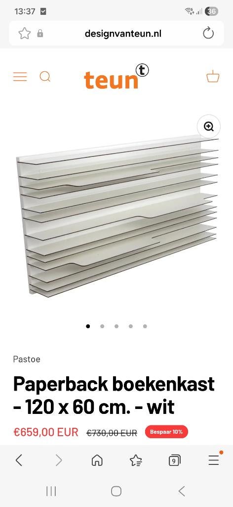 Pastoe Paperback boekenkast nieuw, Huis en Inrichting, Kasten | Boekenkasten, Ophalen of Verzenden, Nieuw, 25 tot 50 cm, 50 tot 100 cm