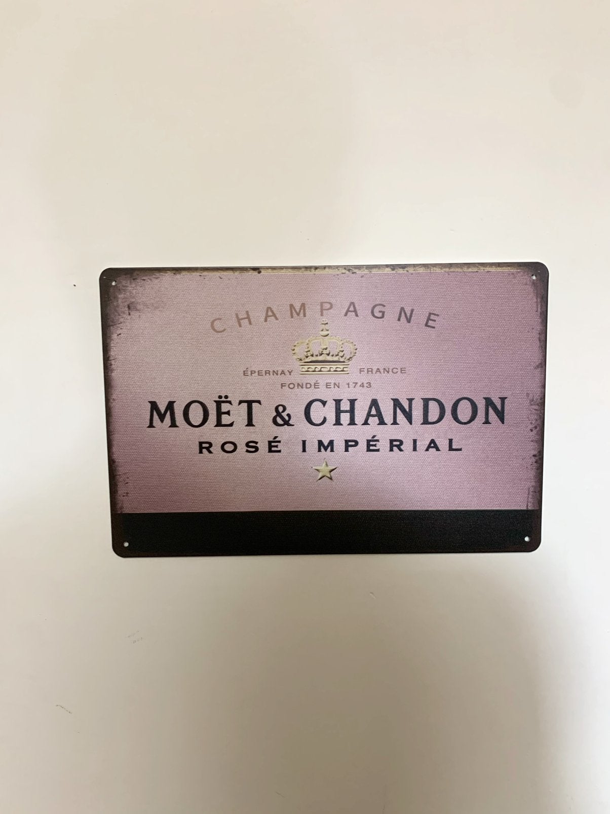 Moet Champagne Metalen Bord 20x30 cm Huis Bar Café Decoratie, Metaal, 30 cm, 20 cm, Ophalen of Verzenden