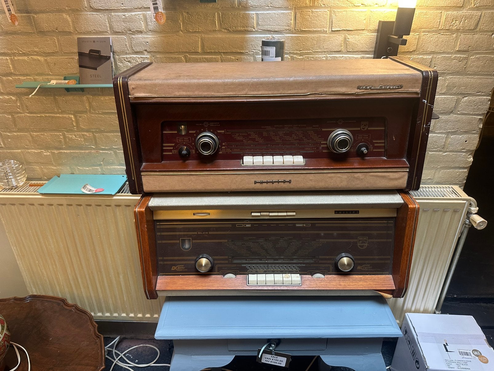 2x jaren 50 radio’s philips, Audio, Tv en Foto, Ophalen, Gebruikt, Radio