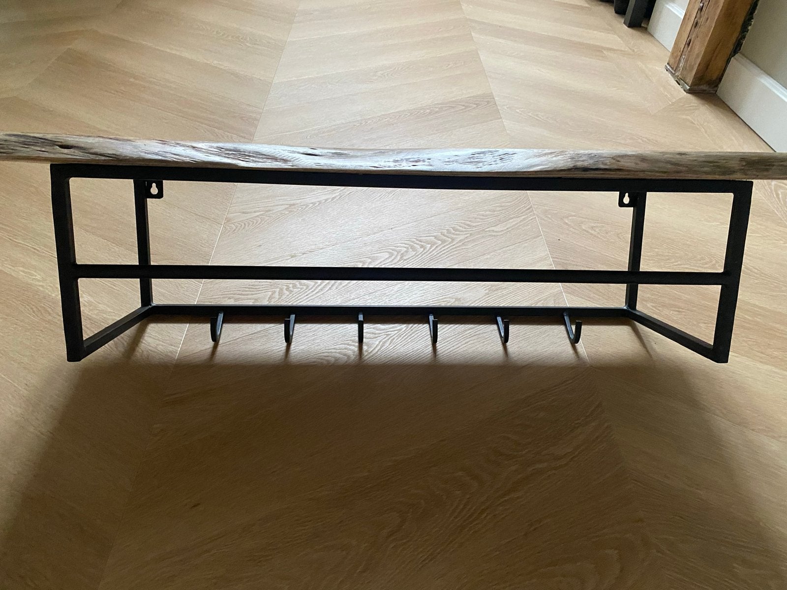 Kapstok met boomstam blad en metalen frame, Gebruikt, Minder dan 100 cm, Hout, Ophalen