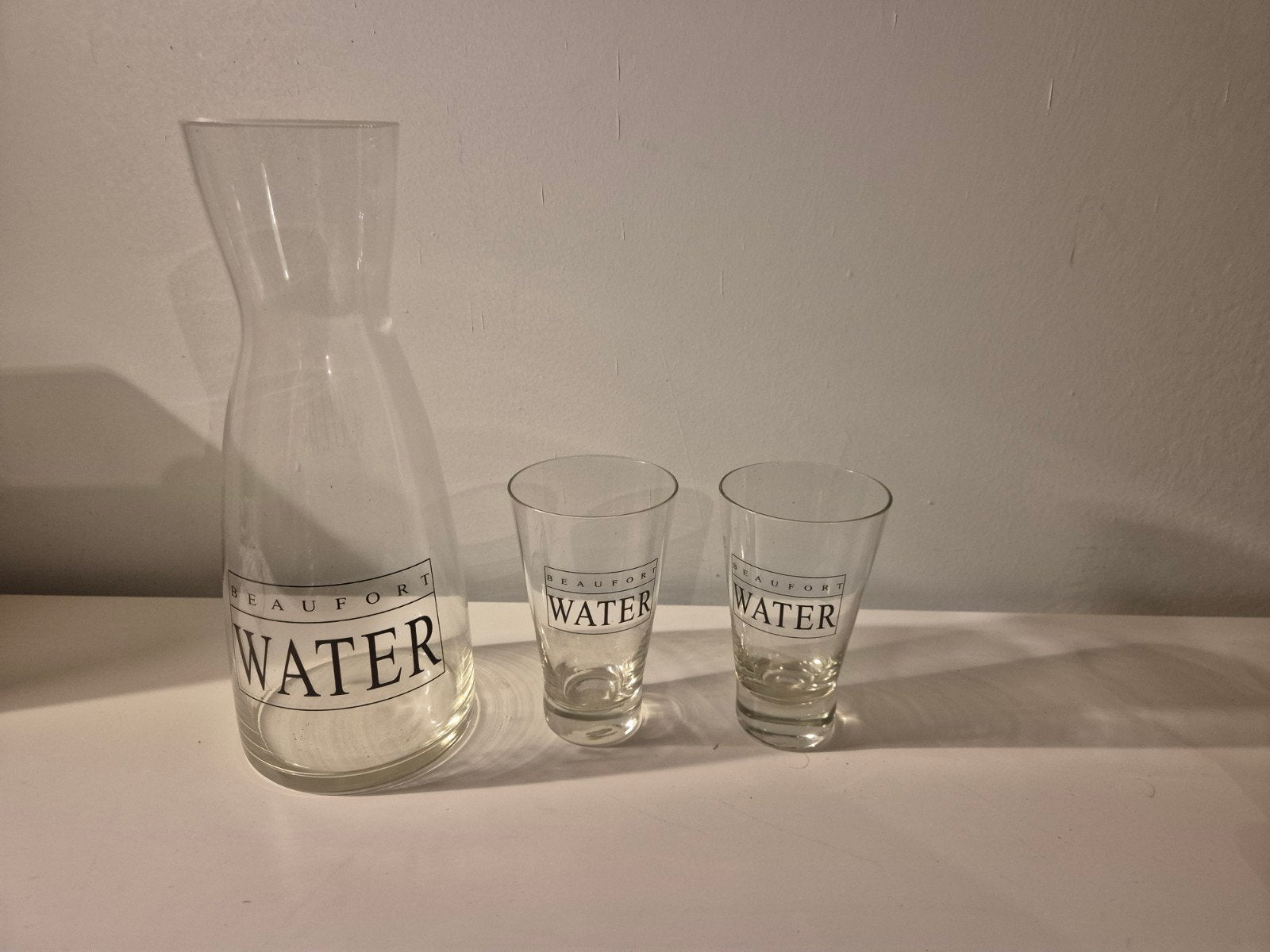Karaf voor water met 2 st glazen, Ophalen of Verzenden, Glas, Overige stijlen, Glas of Glazen