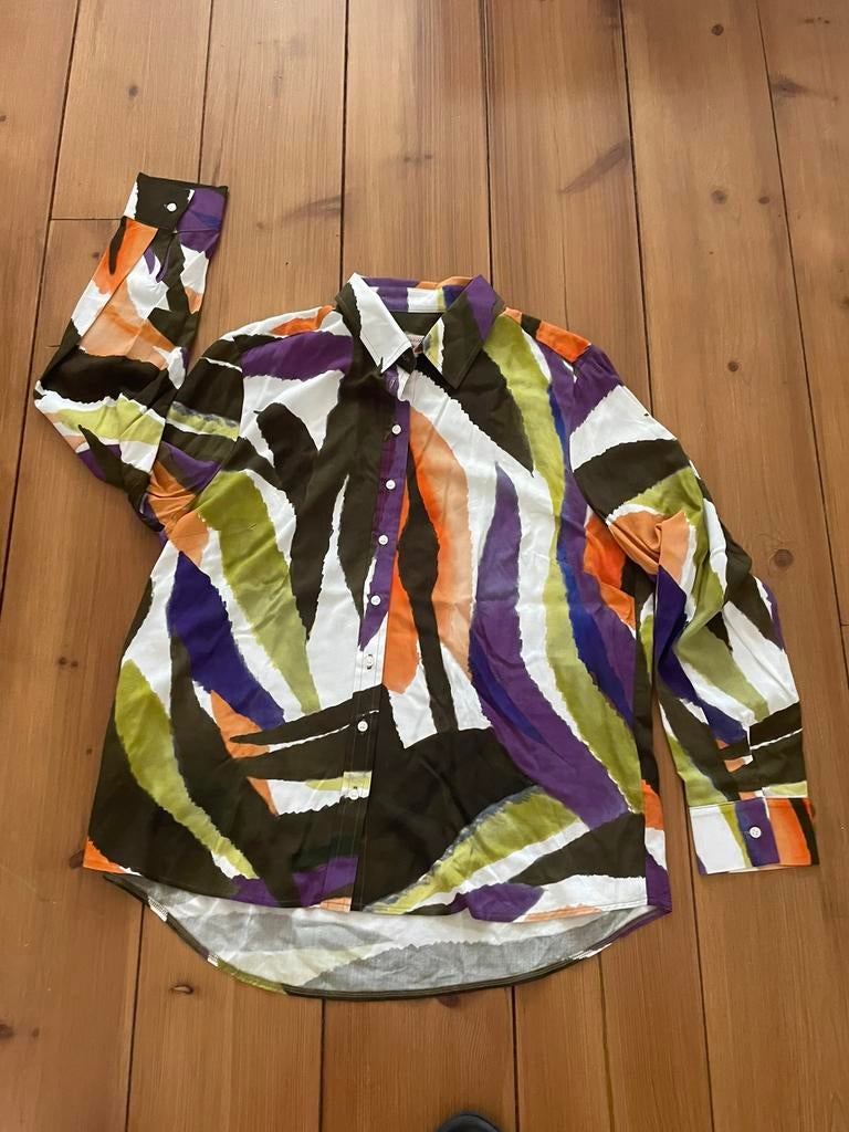 Leuke gekleurde katoenen blouse Studio Anneloes, XL, Kleding | Dames, Ophalen of Verzenden, Zo goed als nieuw, Maat 46/48 (XL) of groter