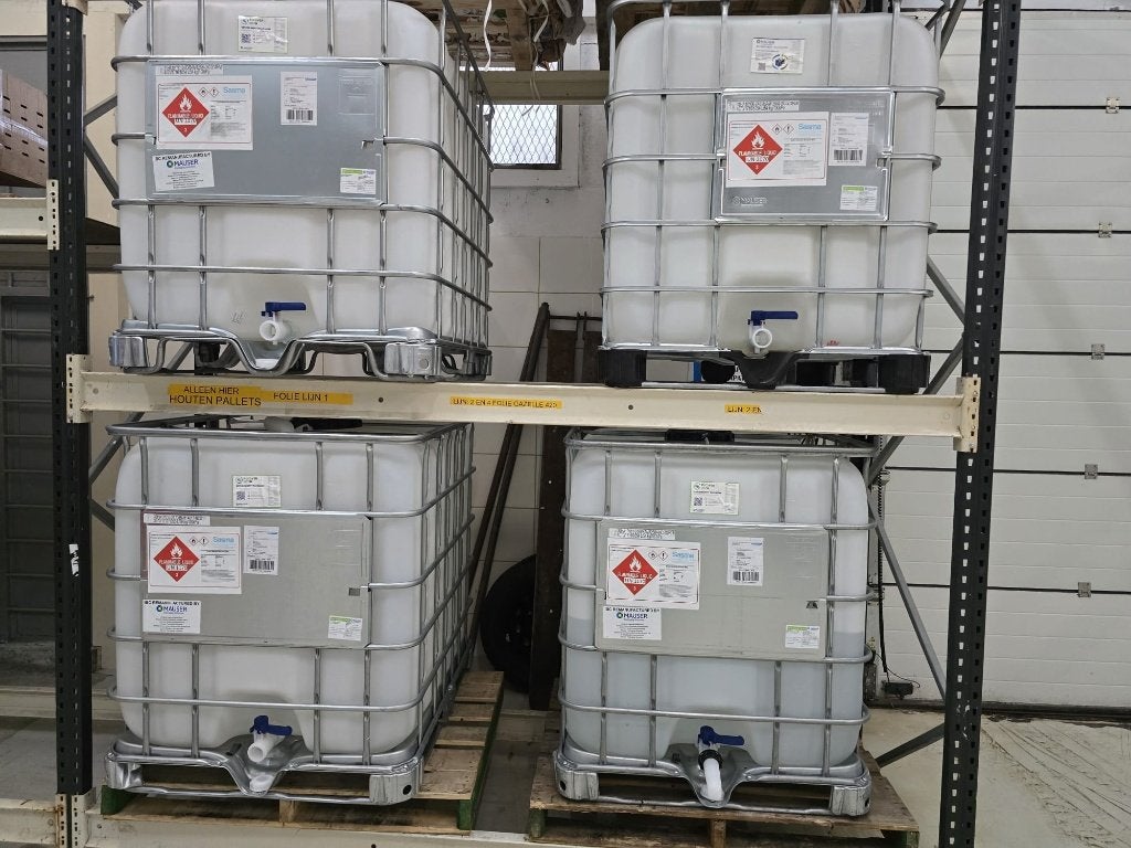 IBC CONTAINER 1000L, 150 liter of meer, Ophalen, Gebruikt, Met kraantje