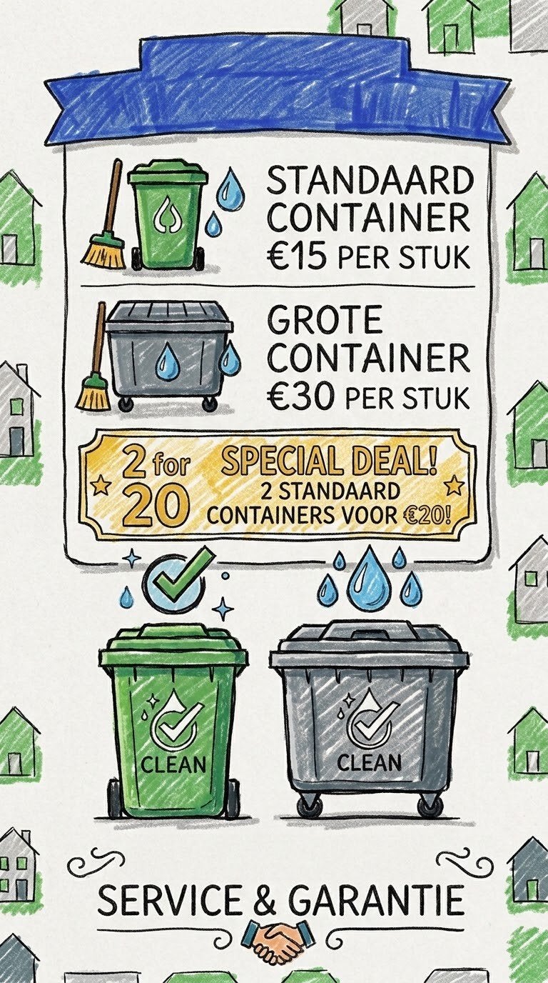 Containers laten schoonmaken – vanaf €15, Ophalen