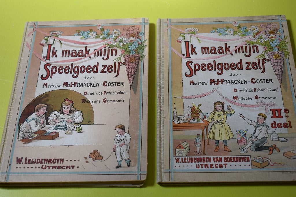 Ik maak mijn speelgoed zelf- deel 1-1905-deel 2-1908 1e druk, Boeken, Schoolboeken, Gelezen, Handvaardigheid, Ophalen of Verzenden