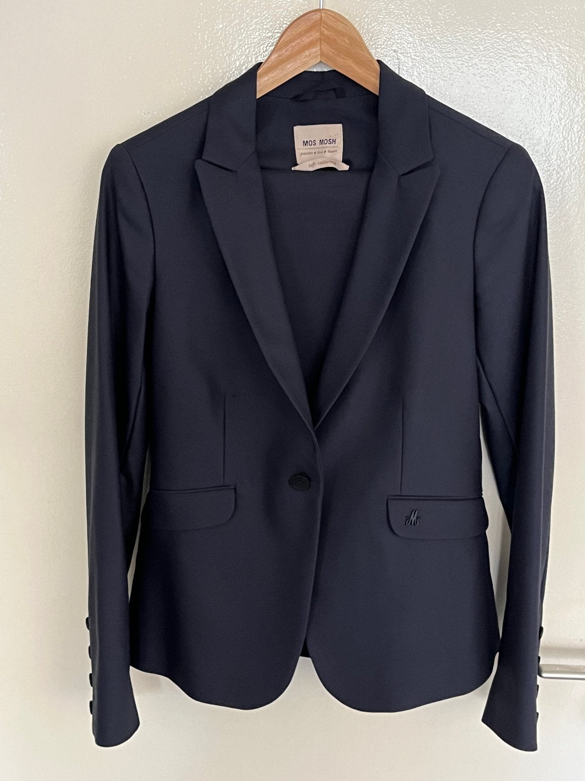 Mos Mosh Blake Night Blazer & Broek - Maat 36 (S), Ophalen, Blauw, Zo goed als nieuw, Jasje