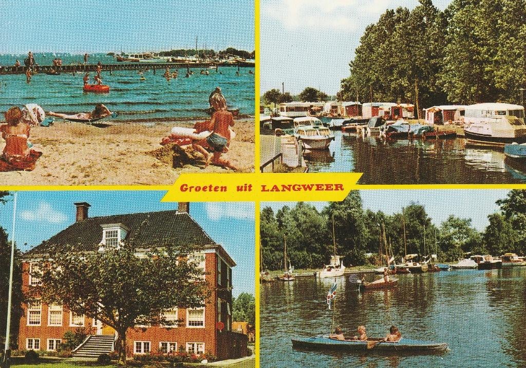 Ansichtkaart: Groeten uit Langweer, Ophalen of Verzenden, 1960 tot 1980, Ongelopen, Friesland