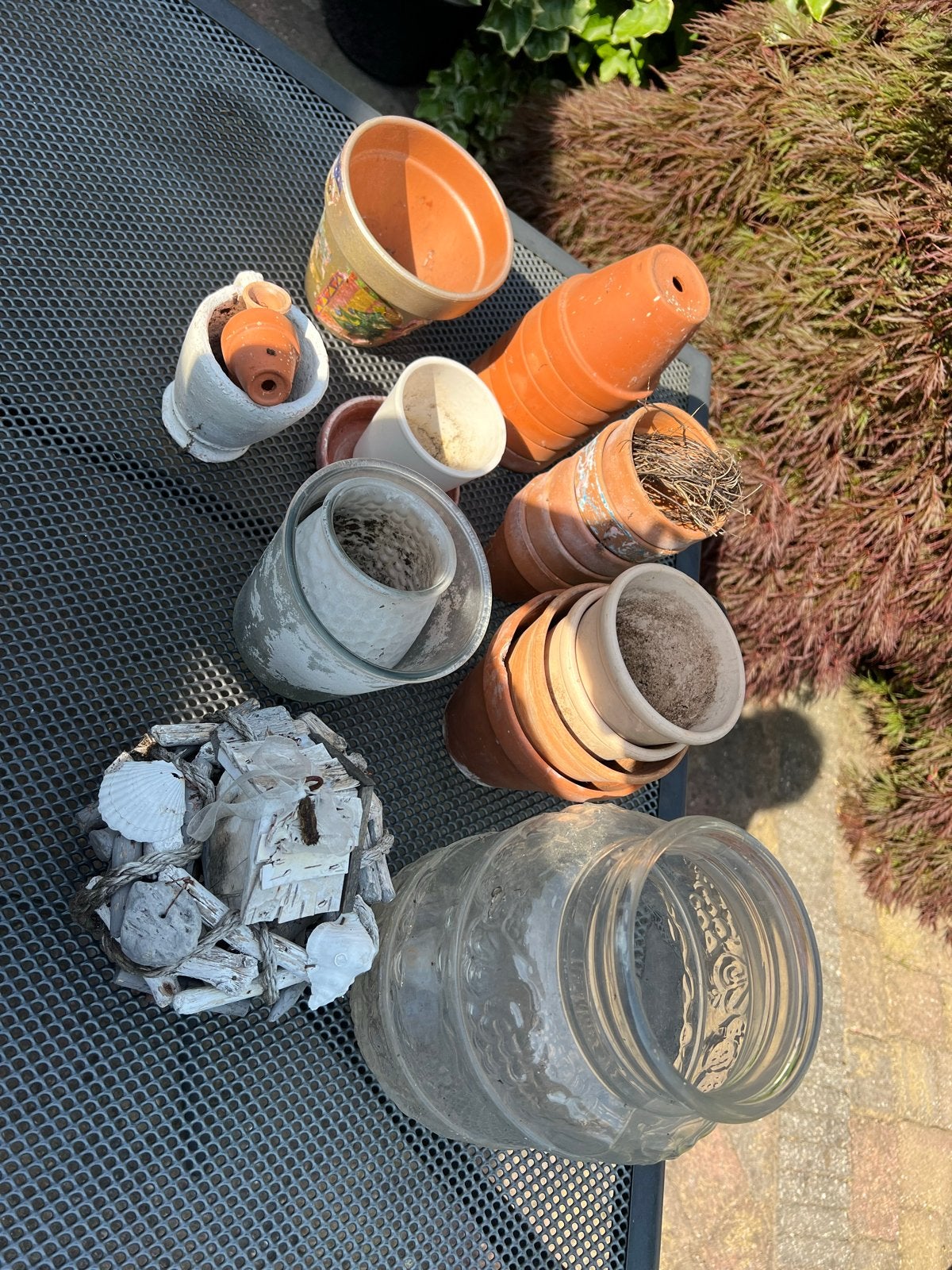 Diverse potten voor de tuin, Tuin en Terras, Steen, Gebruikt, Minder dan 30 cm, Minder dan 60 cm
