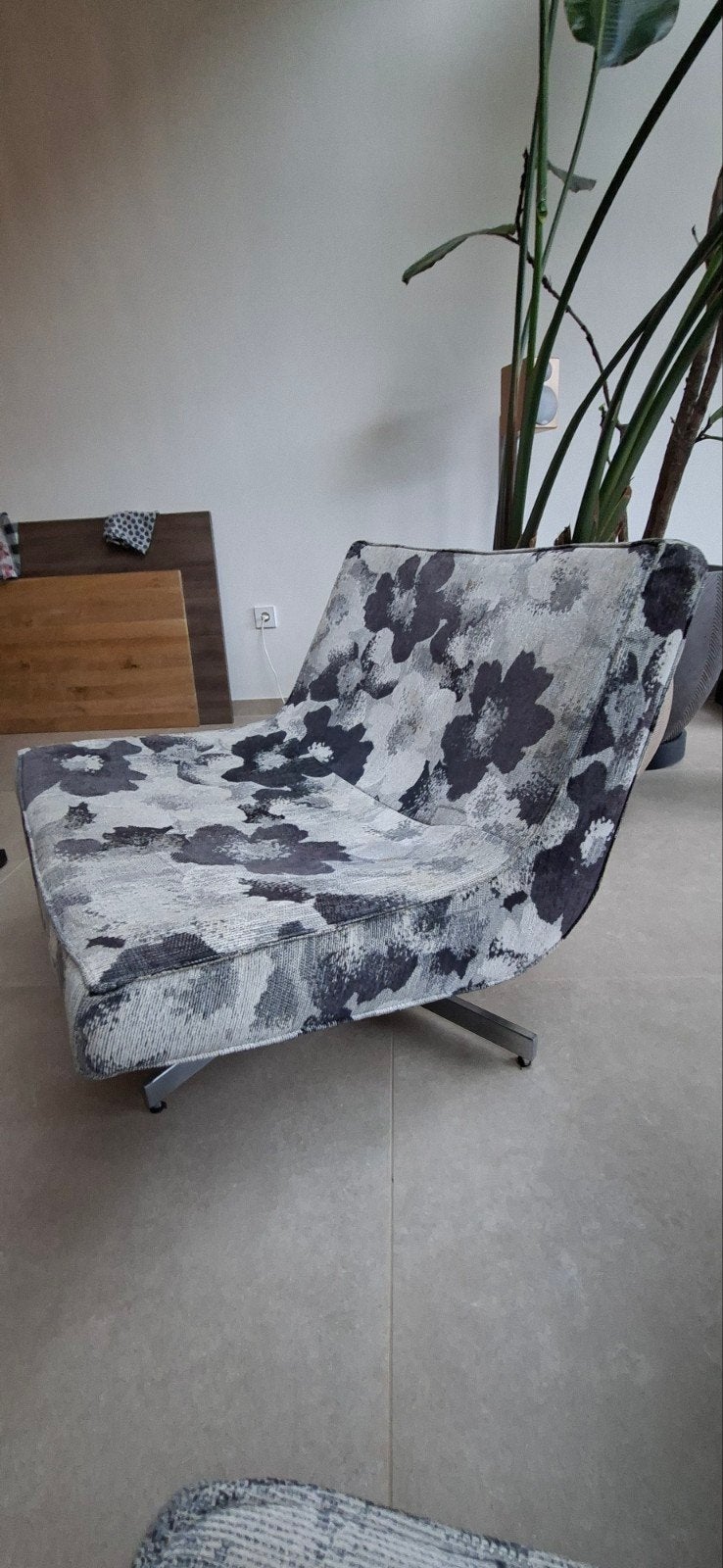 Harvink Design Fauteuil Zwart Wit, Huis en Inrichting, Fauteuils, Ophalen, Gebruikt, Modern, Design, Bloemmotief, 75 tot 100 cm