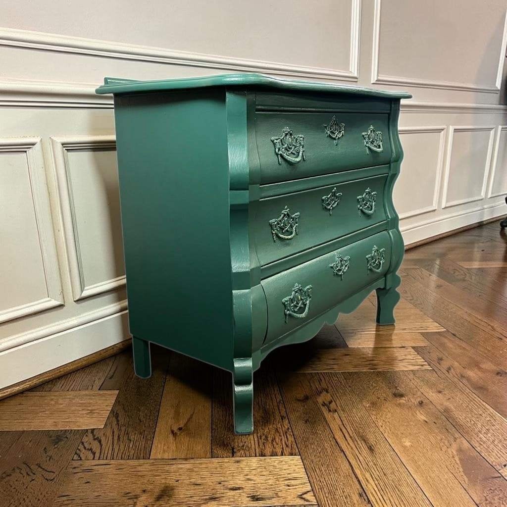 Vintage smaragdgroene barok kastje / ladenkast / commode, Ophalen, Noord-Brabant