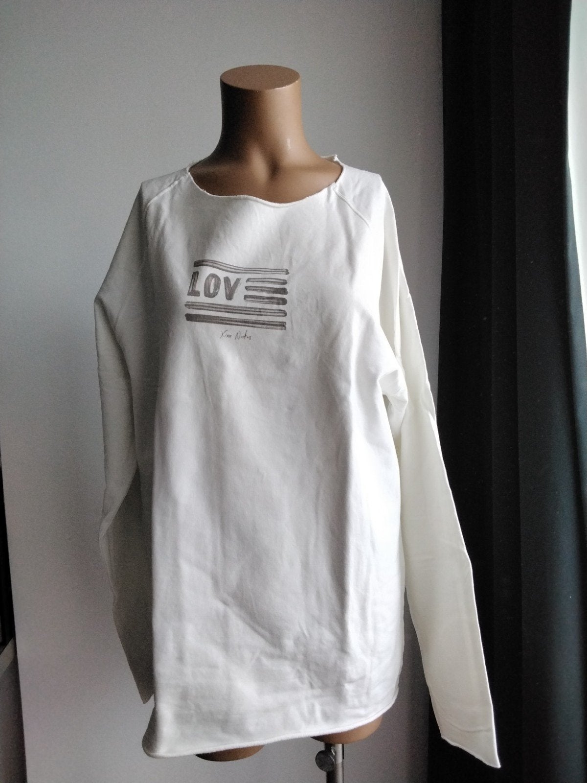Nukus "Love" sweater maat L, Wit, Maat 42/44 (L), Ophalen of Verzenden, Zo goed als nieuw