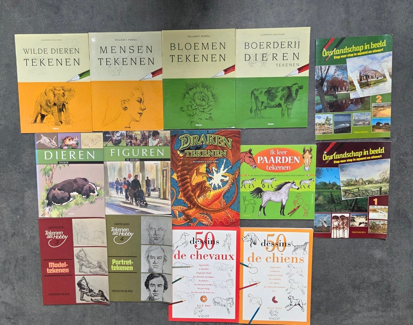Grote collectie tekenboeken (18 stuks), Ophalen of Verzenden