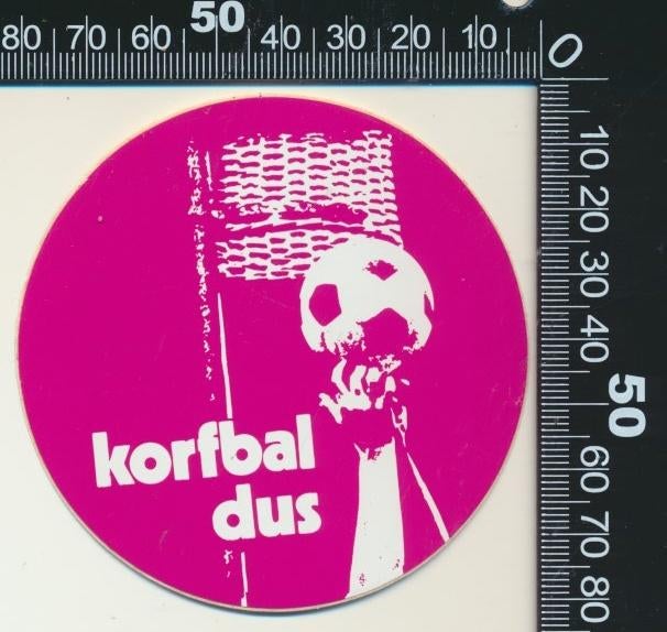 Sticker: Korfbal dus (4), Ophalen of Verzenden, Zo goed als nieuw, Sport