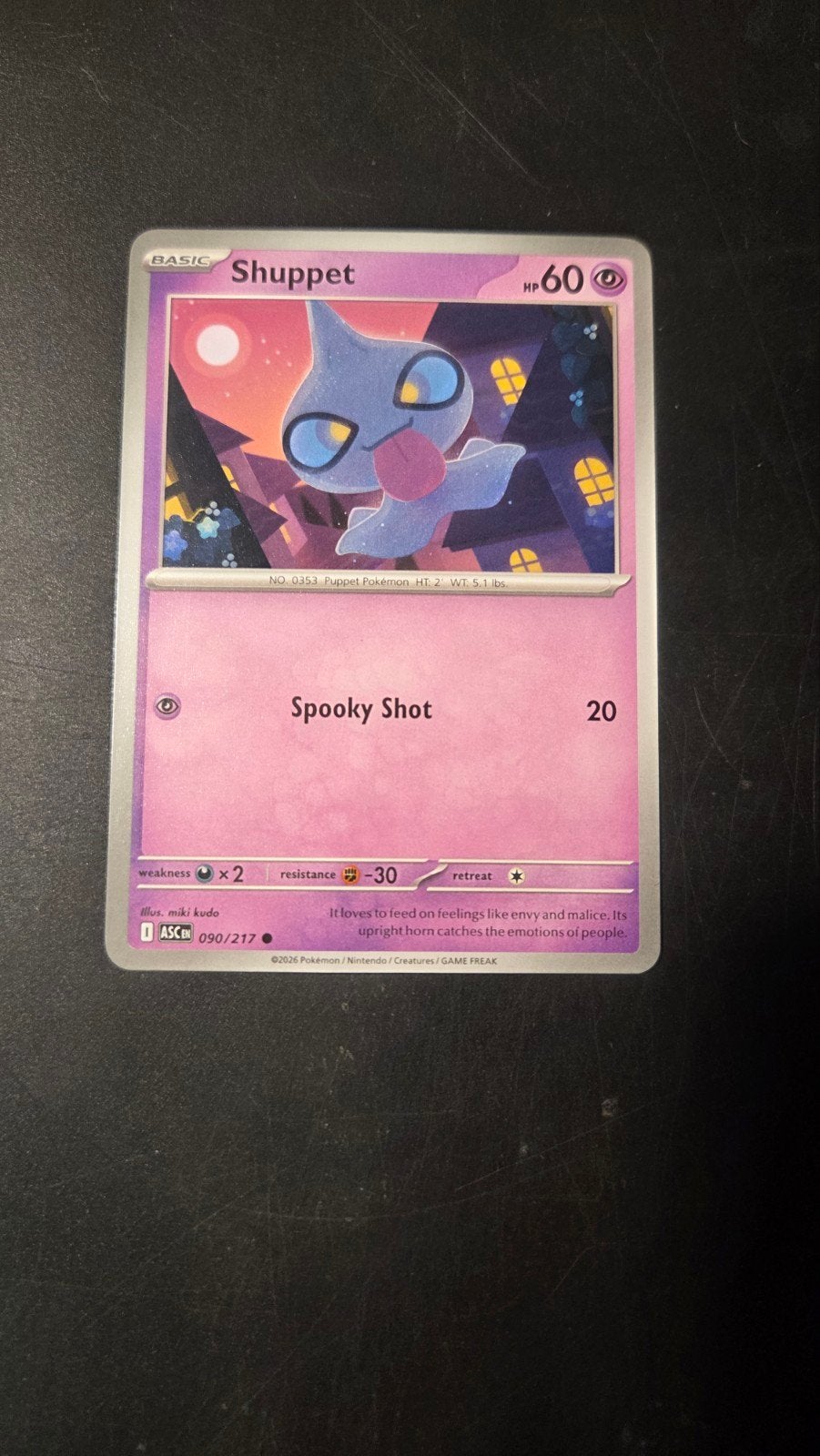 Shuppet 090/217 - Ascended Heroes Pokémon Kaart, Verzenden, Zo goed als nieuw, Losse kaart