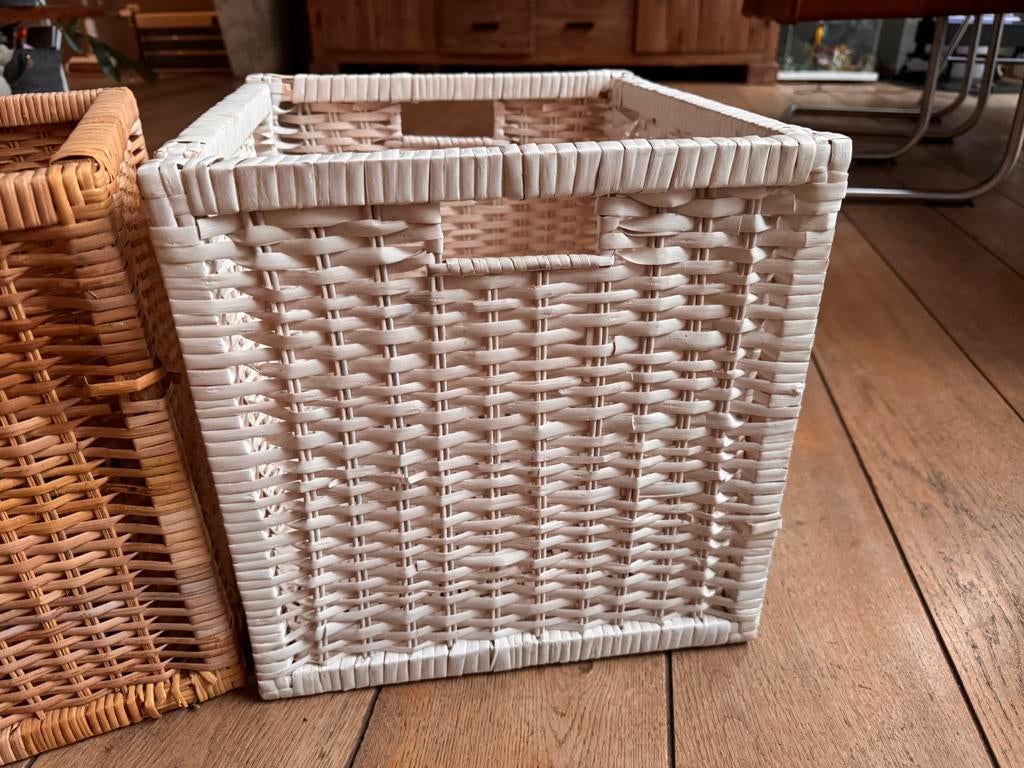 Ikea opbergmanden rotan, Huis en Inrichting, Woonaccessoires | Schalen en Manden, Ophalen of Verzenden, Zo goed als nieuw, Rechthoekig