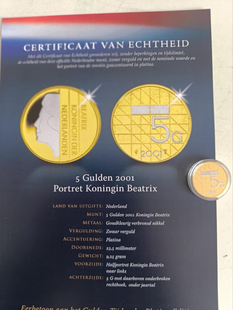 5 gulden munt, Postzegels en Munten, Munten | Europa | Euromunten, Ophalen of Verzenden, 2 euro