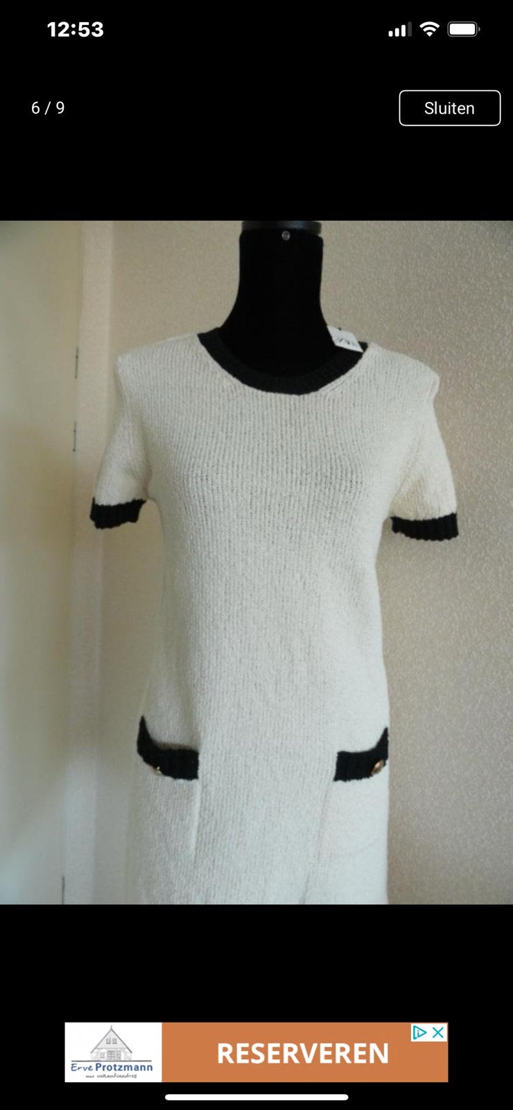 Zara Nieuw gebreid couture style jurkje Large, Kleding | Dames, Jurken, Nieuw, Maat 42/44 (L), Wit, Boven de knie, Ophalen of Verzenden