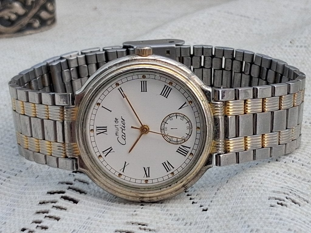 Vintage Cartier horloge, Overige merken, Staal, Verzenden, Polshorloge