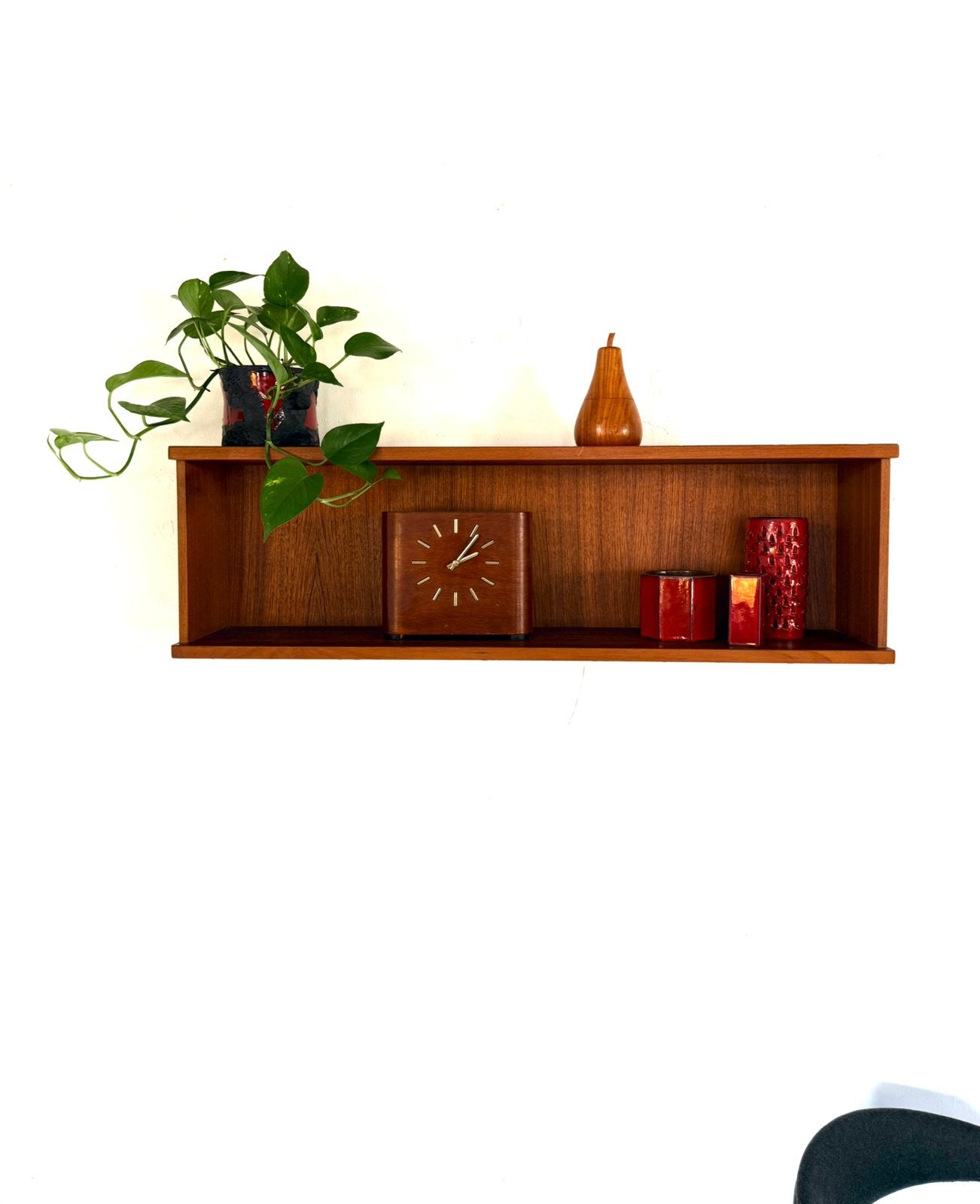Vintage teakhouten wandschap, jaren ‘60, Ophalen of Verzenden, Zo goed als nieuw, Nvt, Nvt