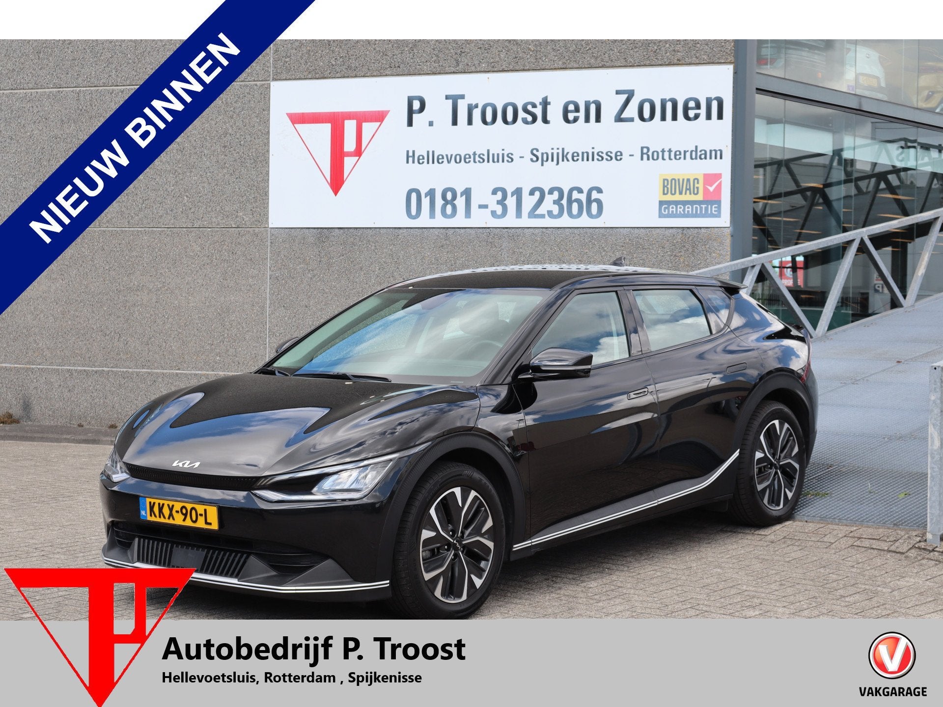 Kia Ev6 77.4 kWh SOH 100% Apple carplay/BTW Auto/Adaptieve c, Auto's, Automaat, Achterwielaandrijving, Gebruikt, Zwart