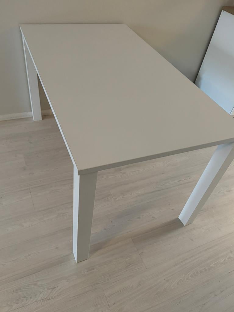 Witte eettafel, Ophalen of Verzenden, Zo goed als nieuw, Rechthoekig, 50 tot 100 cm