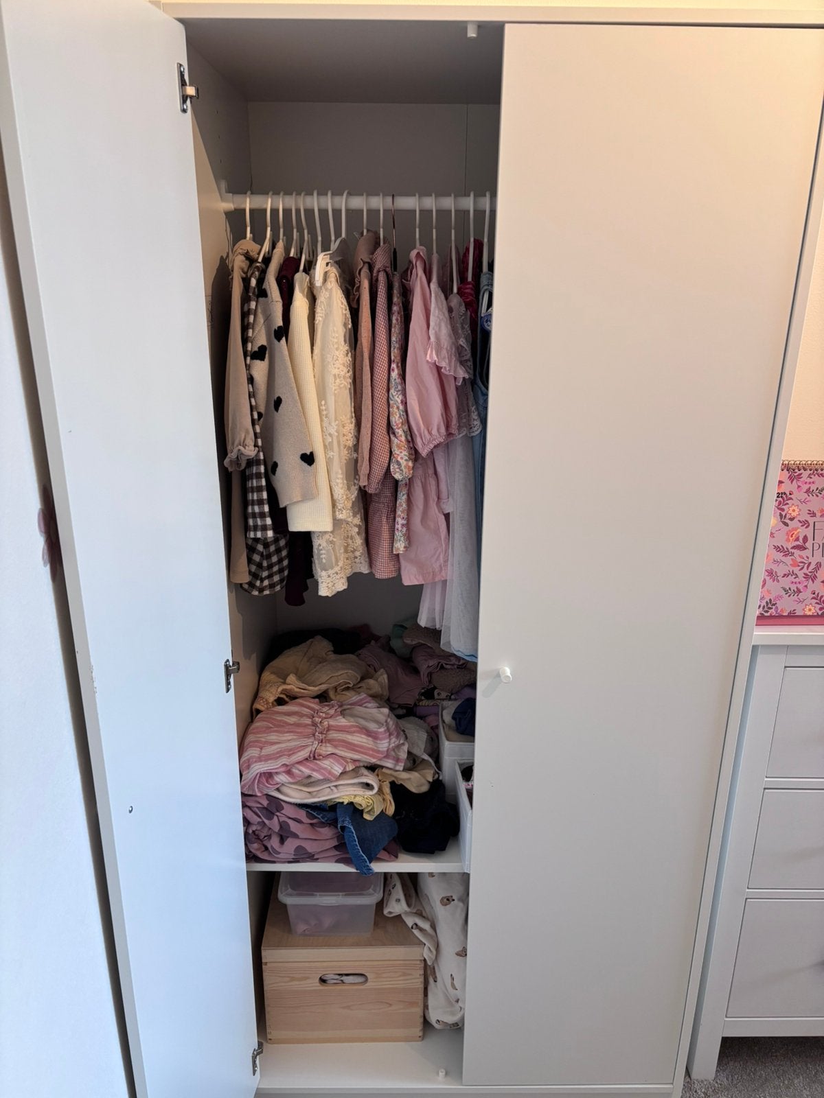 Witte Kledingkast IKEA, Zo goed als nieuw, 150 tot 200 cm, 50 tot 75 cm, 50 tot 100 cm