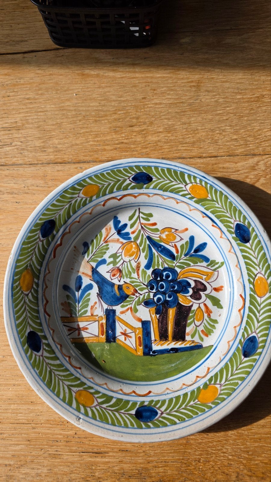Prachtig Makkum Wandbord (Tichelaar) – Polychroom Vogeldecor, Ophalen of Verzenden
