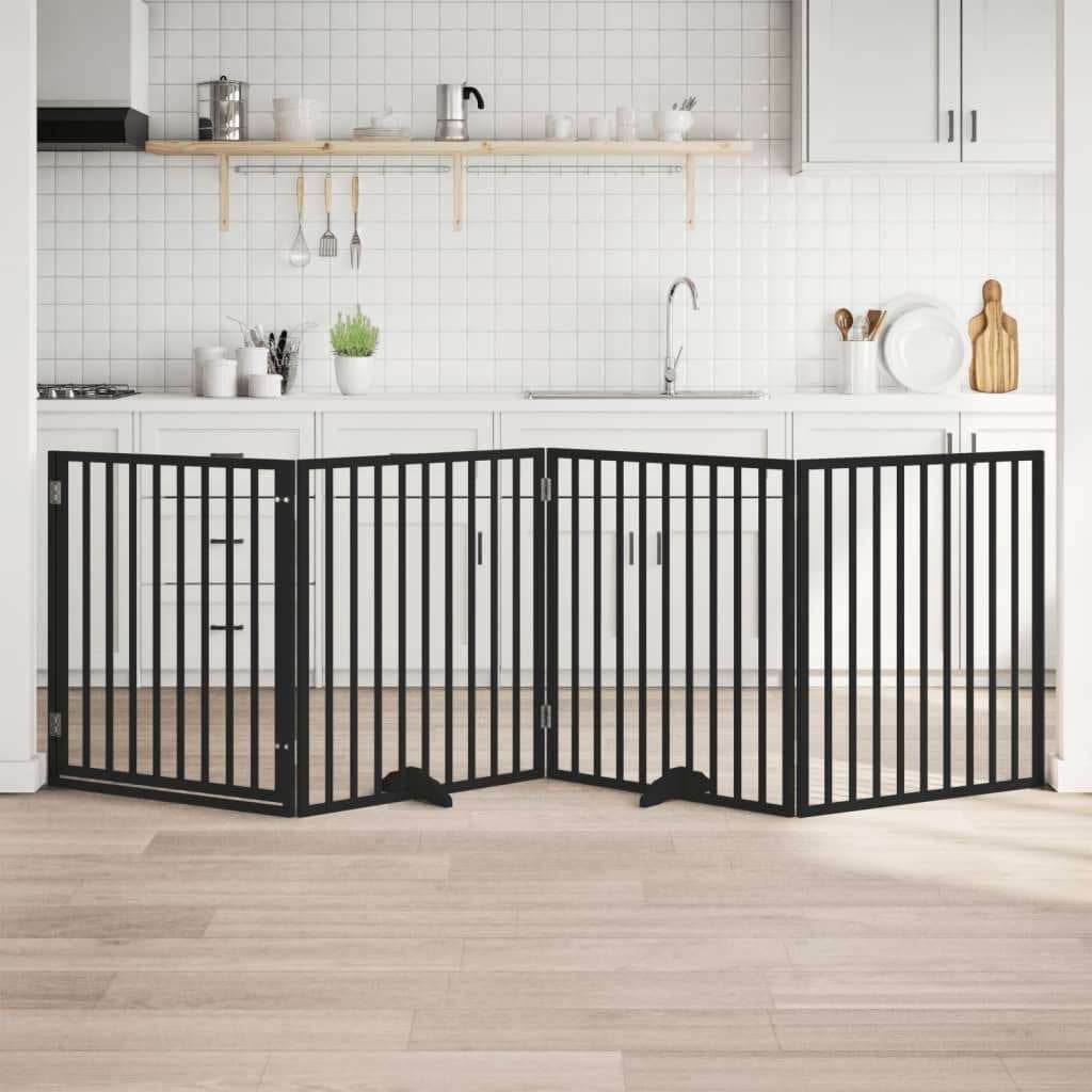Hondenhek opvouwbaar zwart 4 panelen 320cm GRATIS VERZENDING, Overige typen, Overige merken, Verzenden, Nieuw