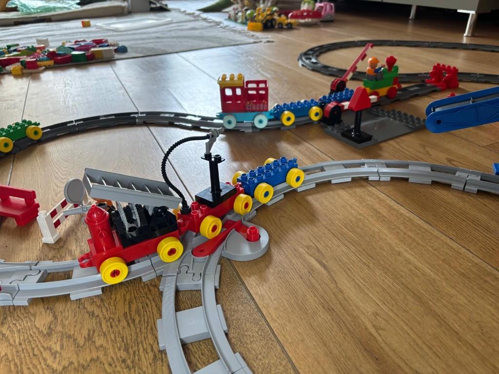 LEGO DUPLO treinbaan groot pakket, rails, wissels, treinen, Ophalen, Overige thema's, Zo goed als nieuw, Duplo