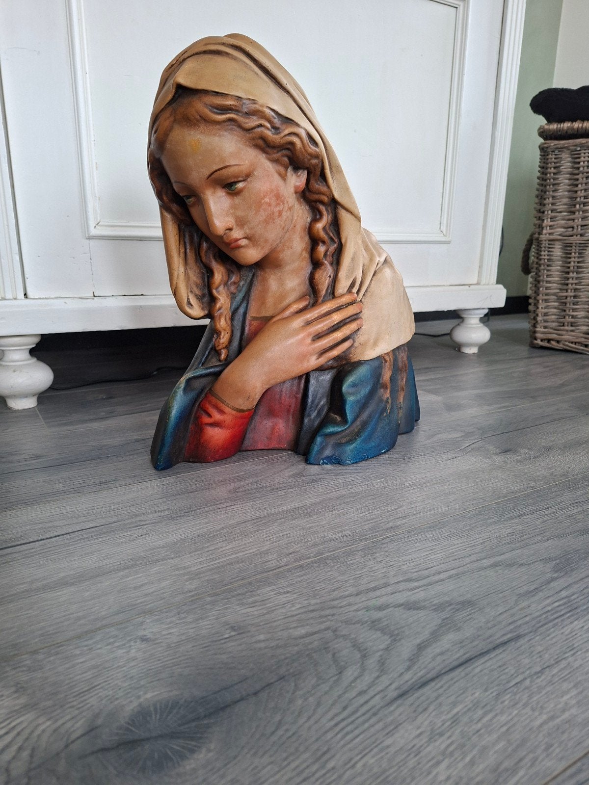 Antiek Mariabeeld - Gipsen Buste van Maria, Ophalen, Gips, Buste, 20 - 50 cm