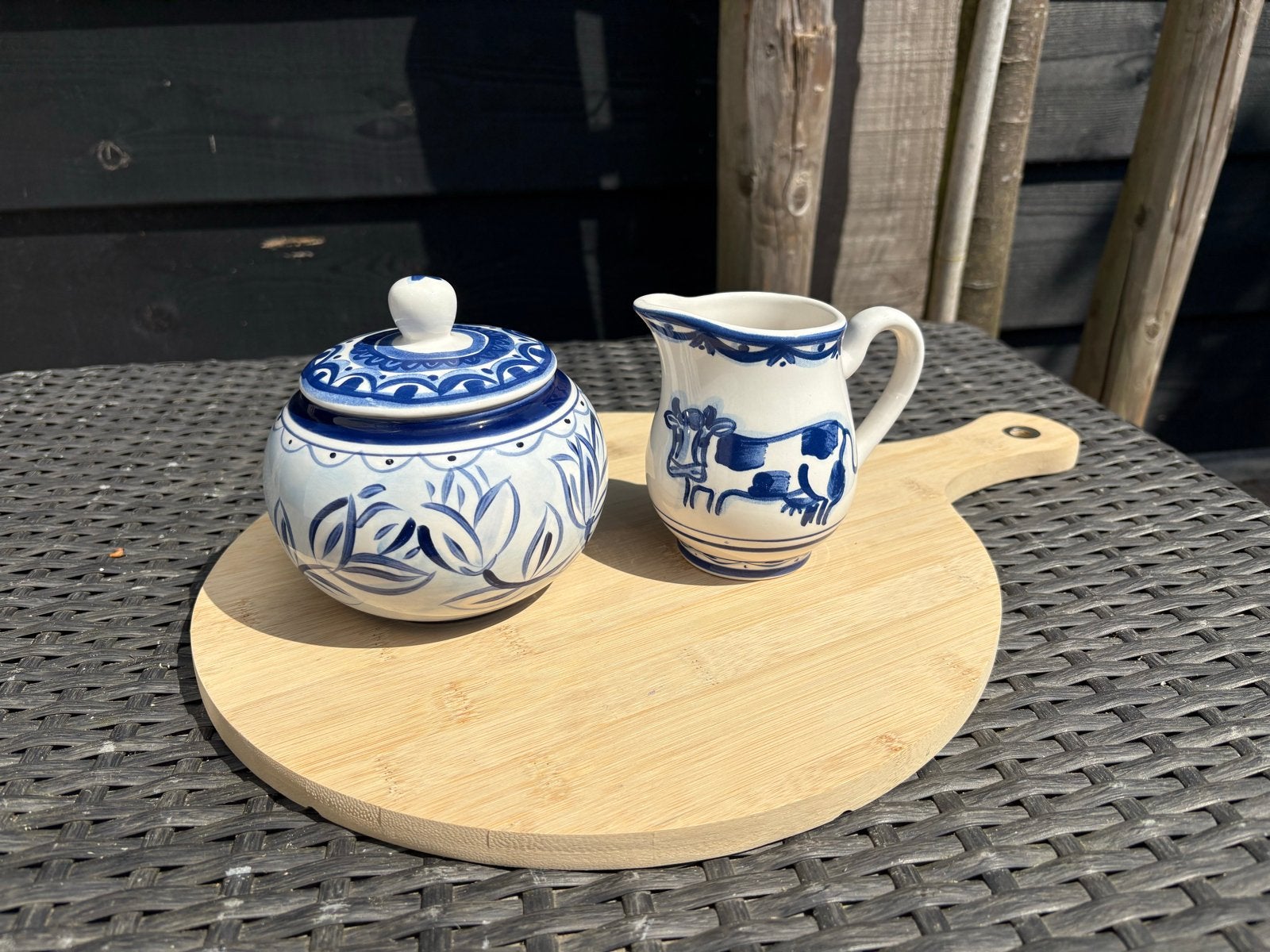 Delfts Blauw Melkkan en Suikerpot Set, Keramiek, Overige typen, Ophalen of Verzenden, Zo goed als nieuw