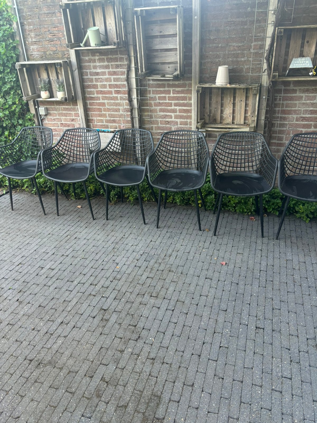 Webbing tuinstoelen 6stuks, Ophalen, Zo goed als nieuw, Kunststof