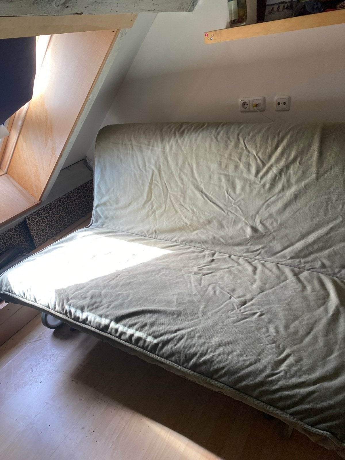 IKEA PS Slaapbank - Comfortabel en Compact, Ophalen of Verzenden, Gebruikt, Tweepersoons, Grijs