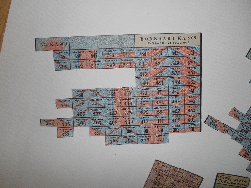 Bonkaart KA 909,distributiebonnen TA 806 en QA 901, Verzamelen, Ophalen of Verzenden, Overige soorten, Nederland